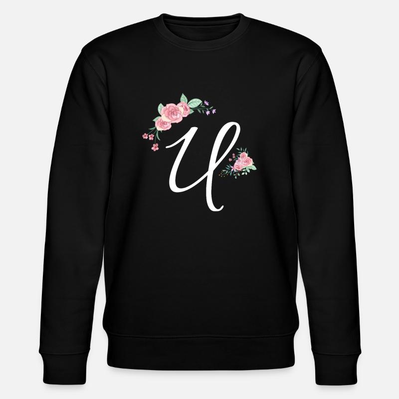 Lettre u fleurs - Sweat bio CHANGER Stanley/Stella Unisexe - noir