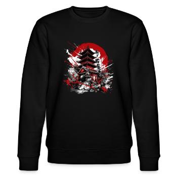 Japan Japanese Temple Nihon - Stanley/Stella CHANGER Unisex Organic Sweatshirt - black - Front - Nik (191cm) & Marisol (170cm)