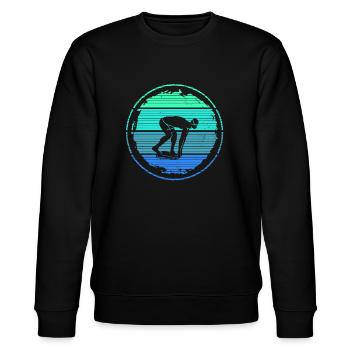 Schwimmer Schwimmen Schwimmsport Schwimm Herren - Stanley/Stella Unisex Bio-Sweatshirt CHANGER  - Schwarz - Vorne - Nik (191cm) & Marisol (170cm)