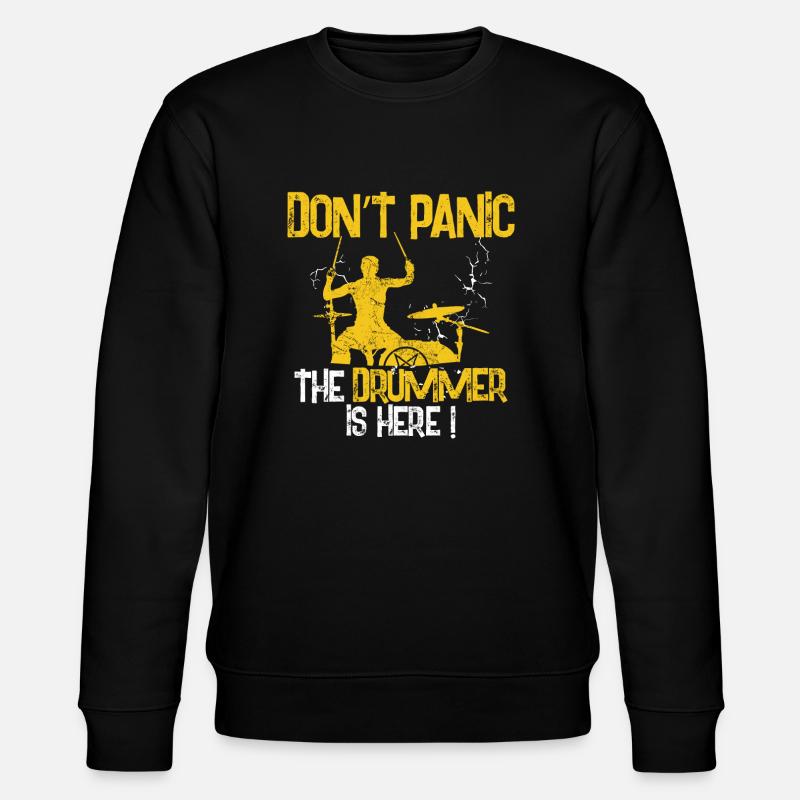 Drummer is not afraid - Stanley/Stella CHANGER Unisex Organic Sweatshirt - black