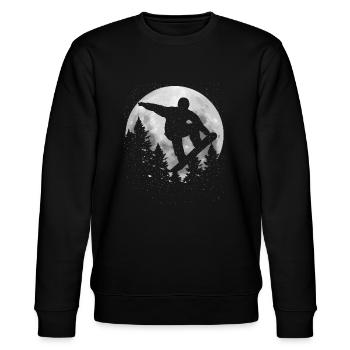Snowboard - Stanley/Stella Unisex Bio-Sweatshirt CHANGER  - Schwarz - Vorne - Nik (191cm) & Marisol (170cm)