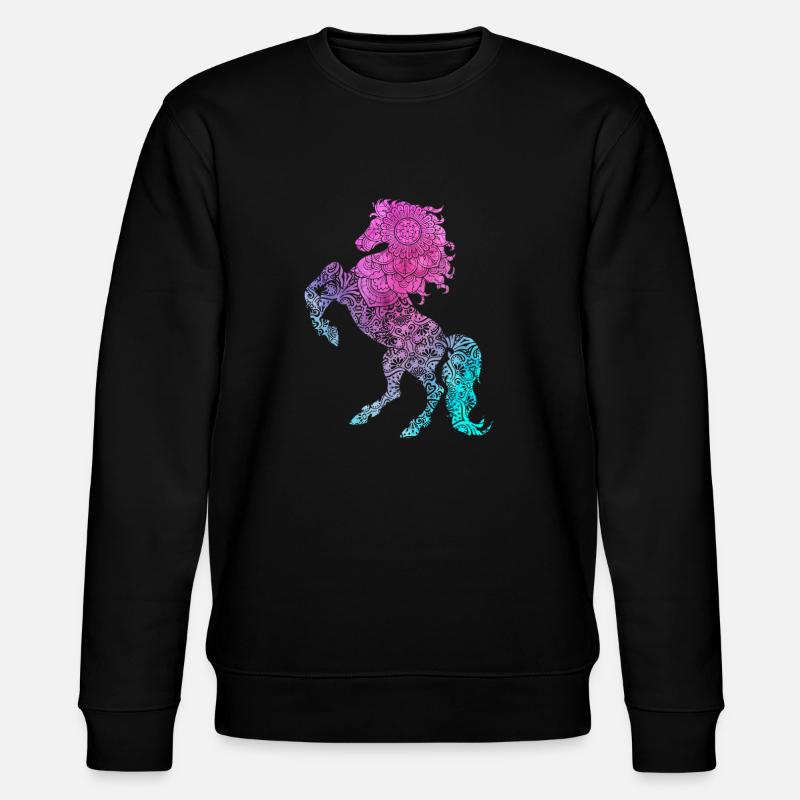 Wildpferd Mandala Pferde Traumfänger - Stanley/Stella Unisex Bio-Sweatshirt CHANGER - Schwarz