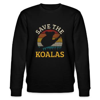 Koala bear - Stanley/Stella CHANGER Unisex Organic Sweatshirt - black - Front - Nik (191cm) & Marisol (170cm)
