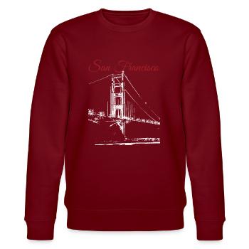 SAN FRANCISCO - Stanley/Stella CHANGER Unisex Organic Sweatshirt - burgundy - Front - Nik (191cm) & Marisol (170cm)