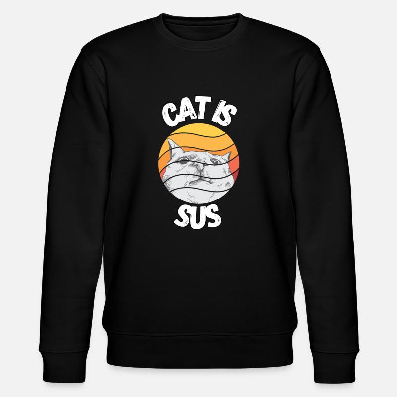 Cat is sus - Stanley/Stella Unisex Bio-Sweatshirt CHANGER  - Schwarz