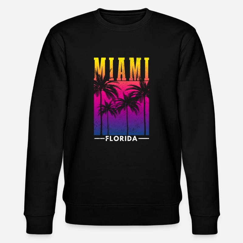 Miami Beach Florida - Stanley/Stella CHANGER Unisex Organic Sweatshirt - black