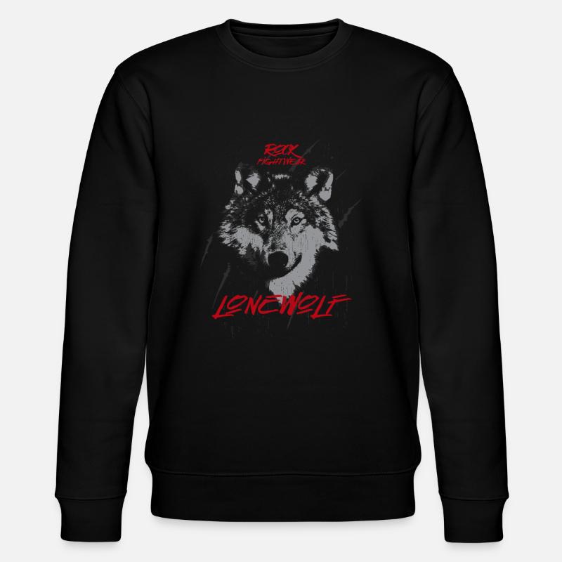 Einsamer Wolf - Stanley/Stella Unisex Bio-Sweatshirt CHANGER  - Schwarz