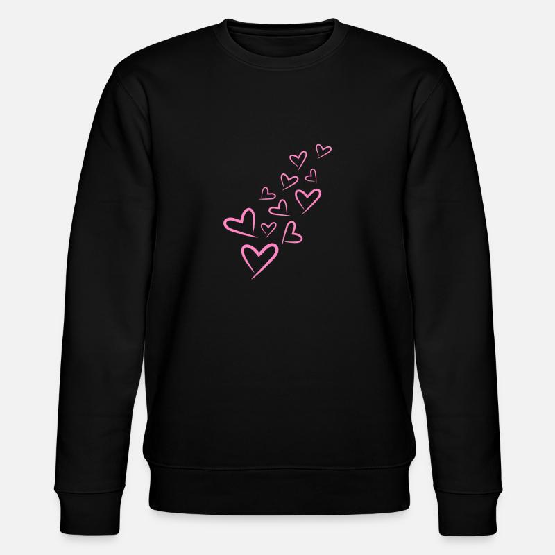 Heart Heart Pattern Pink - Stanley/Stella CHANGER Unisex Organic Sweatshirt - black