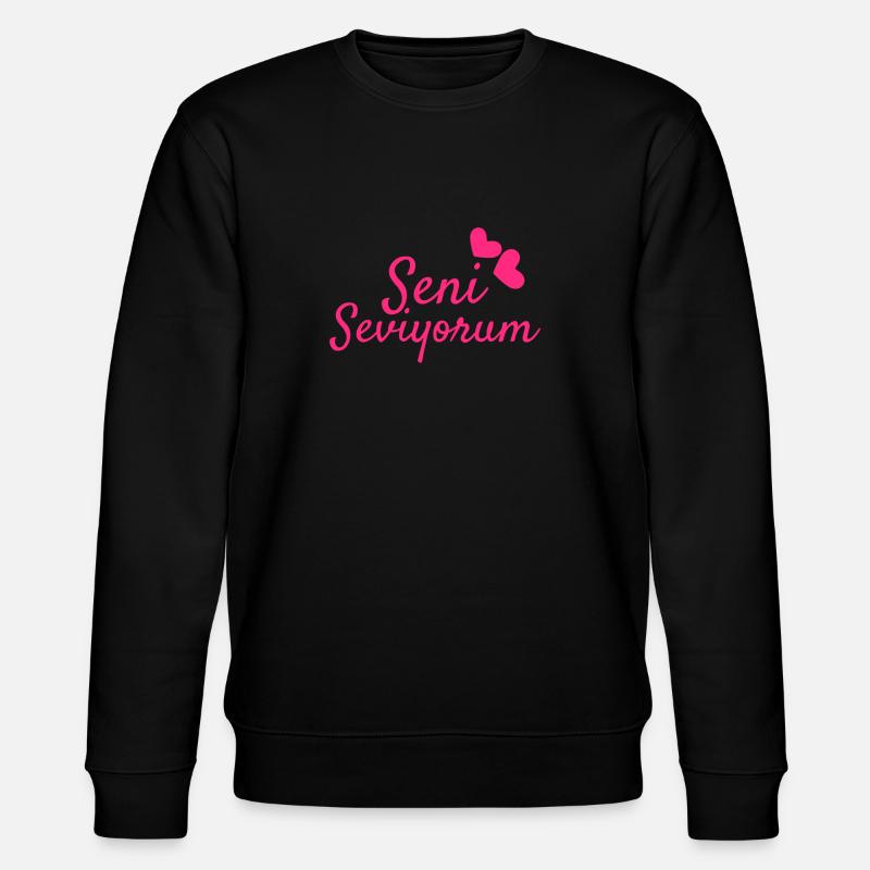 Seni Seviyorum Türkisch - Stanley/Stella Unisex Bio-Sweatshirt CHANGER  - Schwarz