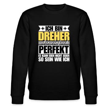 Perfekter Dreher - Stanley/Stella Unisex Bio-Sweatshirt CHANGER  - Schwarz - Vorne - Nik (191cm) & Marisol (170cm)