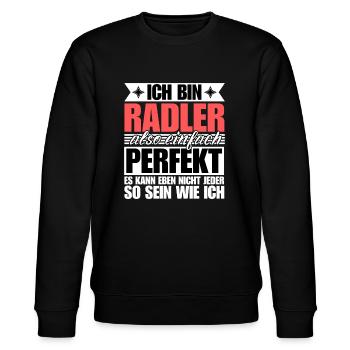 Perfekter Radler - Stanley/Stella Unisex Bio-Sweatshirt CHANGER  - Schwarz - Vorne - Nik (191cm) & Marisol (170cm)
