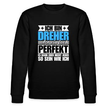 Perfekter Dreher - Stanley/Stella Unisex Bio-Sweatshirt CHANGER  - Schwarz - Vorne - Nik (191cm) & Marisol (170cm)