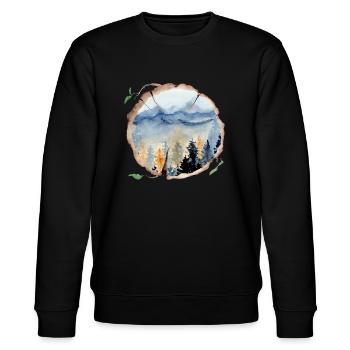 Wald Natur Naturliebhaber - Stanley/Stella Unisex Bio-Sweatshirt CHANGER  - Schwarz - Vorne - Nik (191cm) & Marisol (170cm)