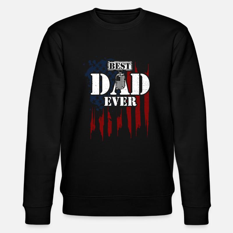 Best Dad Ever - Veteran - Stanley/Stella CHANGER Unisex Organic Sweatshirt - black