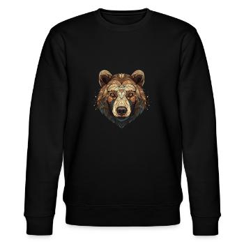 Polygon Braunbär - Stanley/Stella Unisex Bio-Sweatshirt CHANGER  - Schwarz - Vorne - Nik (191cm) & Marisol (170cm)