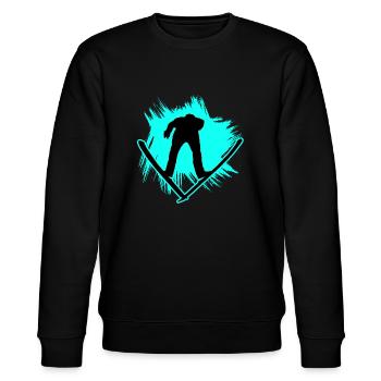 Saut à ski - Sweat bio CHANGER Stanley/Stella Unisexe - noir - Devant - Nik (191cm) & Marisol (170cm)