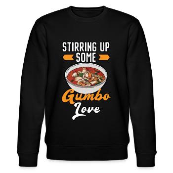 Gumbo-Liebhaber Foodie Louisiana Essen Cajun-Küche - Stanley/Stella Unisex Bio-Sweatshirt CHANGER  - Schwarz - Vorne - Nik (191cm) & Marisol (170cm)