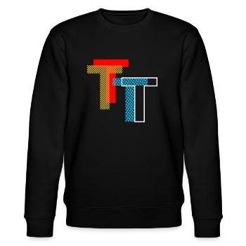 T Initial - Stanley/Stella Unisex Bio-Sweatshirt CHANGER  - Schwarz - Vorne - Nik (191cm) & Marisol (170cm)