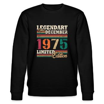 Legendary December 1975 limited edition - Stanley/Stella CHANGER Unisex Organic Sweatshirt - black - Front - Nik (191cm) & Marisol (170cm)