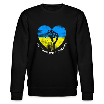 Ukraine - Stanley/Stella Unisex Bio-Sweatshirt CHANGER  - Schwarz - Vorne - Nik (191cm) & Marisol (170cm)