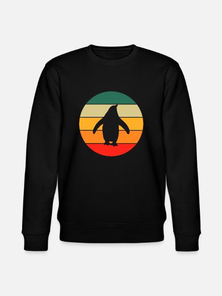 Retro Pinguin - Stanley/Stella Unisex Bio-Sweatshirt CHANGER - Schwarz