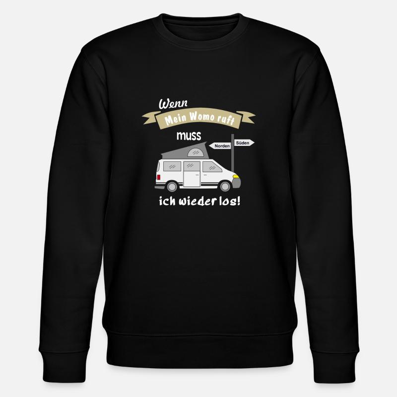 womo ruft campingbus - Stanley/Stella Unisex Bio-Sweatshirt CHANGER  - Schwarz