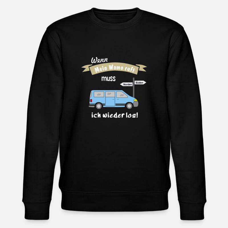 womo ruft campingbus - Stanley/Stella Unisex Bio-Sweatshirt CHANGER  - Schwarz