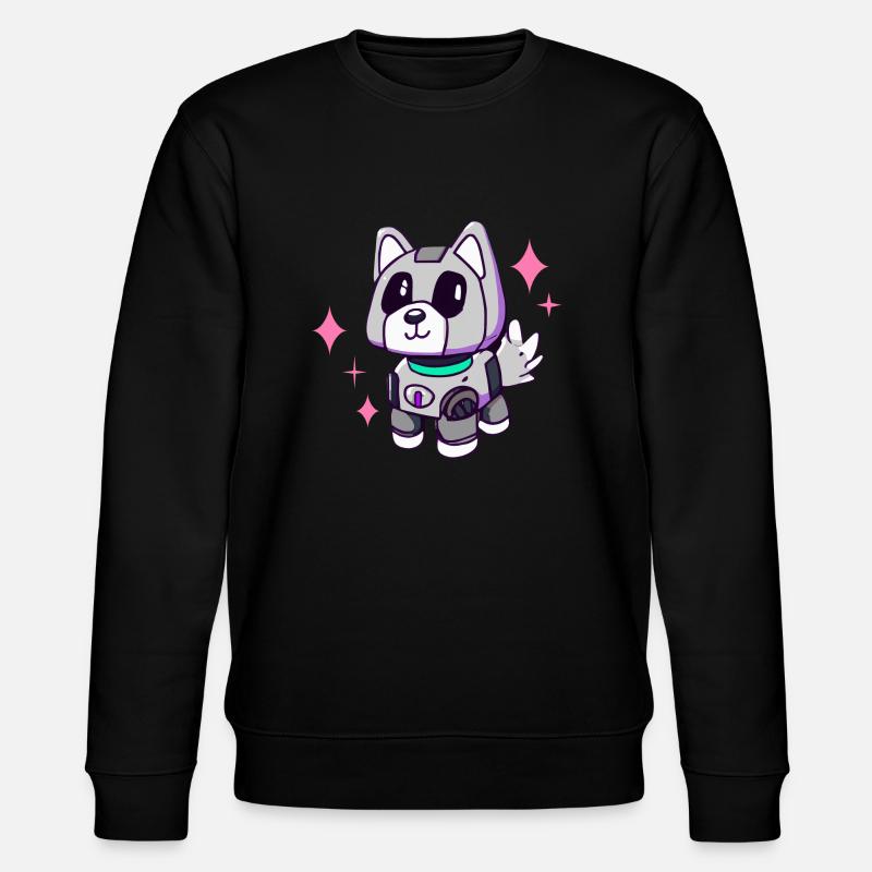 Chien robot husky Malamute - Sweat bio CHANGER Stanley/Stella Unisexe - noir