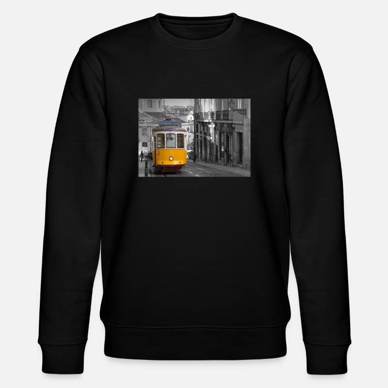 Lissabon Straßenbahn - Stanley/Stella Unisex Bio-Sweatshirt CHANGER  - Schwarz