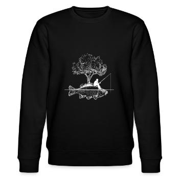 Angeln - Stanley/Stella Unisex Bio-Sweatshirt CHANGER  - Schwarz - Vorne - Nik (191cm) & Marisol (170cm)
