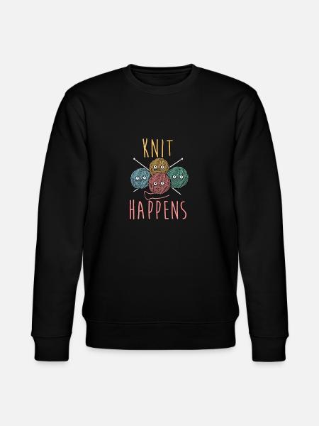 Strikk skjer - Strikking morsom gave - Stanley/Stella CHANGER økologisk unisex-sweatshirt - svart
