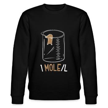 One Mole Per Liter Lustig Chemie Geek Physik Nerd - Stanley/Stella Unisex Bio-Sweatshirt CHANGER  - Schwarz - Vorne - Nik (191cm) & Marisol (170cm)