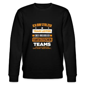 Teamleiter Lustig Team Geschenk Produktionsfirma - Stanley/Stella Unisex Bio-Sweatshirt CHANGER  - Schwarz - Vorne - Nik (191cm) & Marisol (170cm)