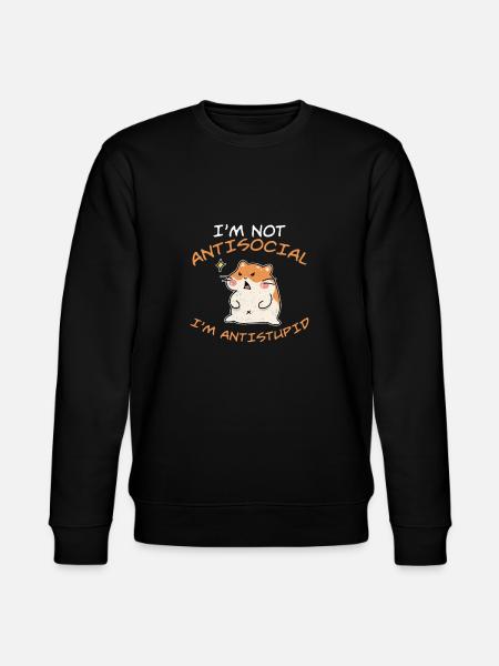 Ik ben niet asociaal Ik ben anti-dom grappig - Stanley/Stella Uniseks bio-sweatshirt CHANGER - zwart