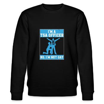 Lustiger Flughafentransport Screening Humor für - Stanley/Stella Unisex Bio-Sweatshirt CHANGER  - Schwarz - Vorne - Nik (191cm) & Marisol (170cm)