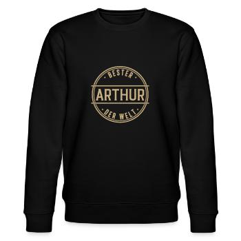 Bester Arthur Der Welt Lustiges Männer Namen - Stanley/Stella Unisex Bio-Sweatshirt CHANGER  - Schwarz - Vorne - Nik (191cm) & Marisol (170cm)