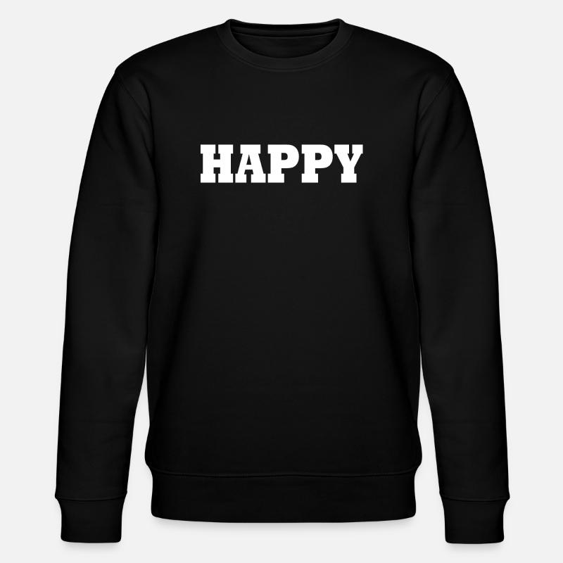 Happy - Stanley/Stella Unisex Bio-Sweatshirt CHANGER  - Schwarz