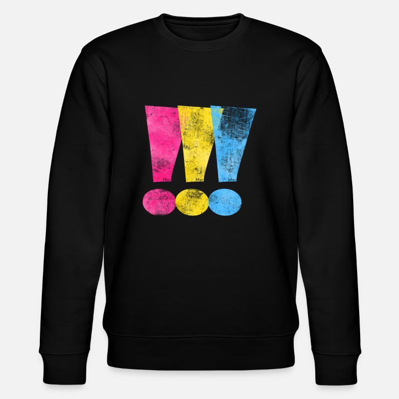 Pansexual Pride Exclamation Points - Stanley/Stella CHANGER Unisex Organic Sweatshirt - black