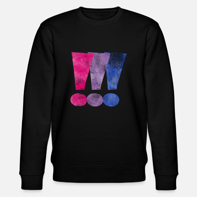 Bisexuell Stolz Ausrufezeichen - Stanley/Stella Unisex Bio-Sweatshirt CHANGER  - Schwarz