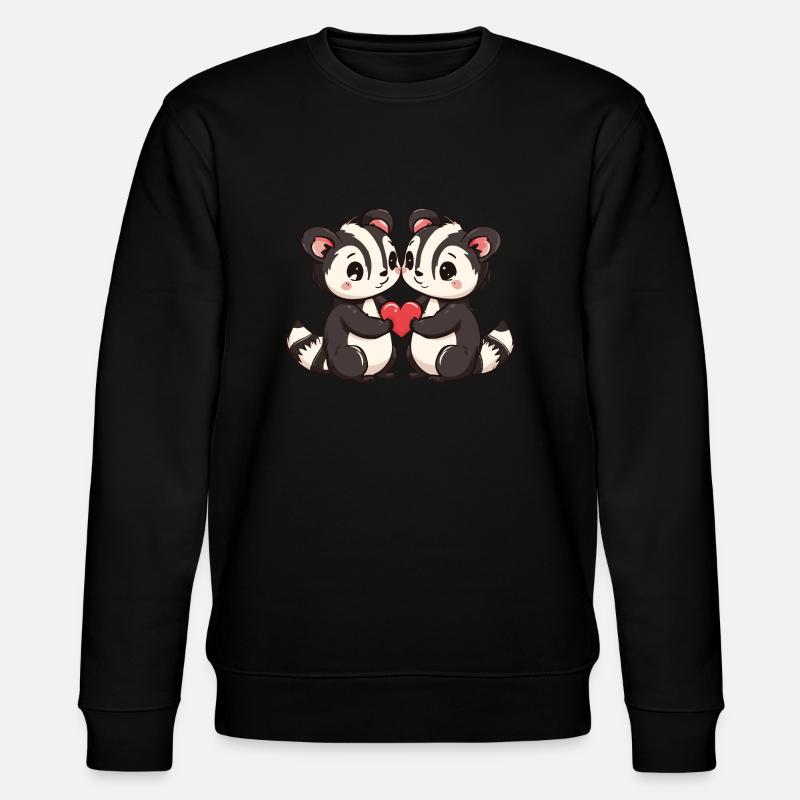 Skunk Couple Amour Saint Valentin - Sweat bio CHANGER Stanley/Stella Unisexe - noir