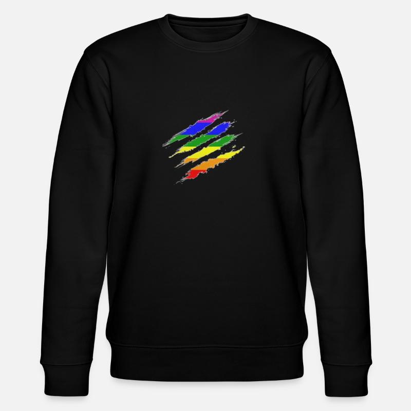Klaue Markiert Regenbogenflagge - Stanley/Stella Unisex Bio-Sweatshirt CHANGER  - Schwarz