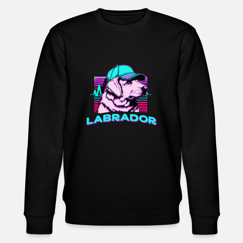 Labrador Synthwave Dog Retriever - Sweat bio CHANGER Stanley/Stella Unisexe - noir