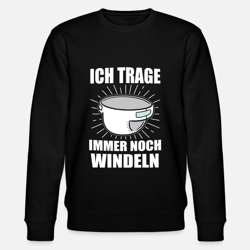 ABDL Windel Diaper Geschenk - Stanley/Stella Unisex Bio-Sweatshirt CHANGER  - Schwarz