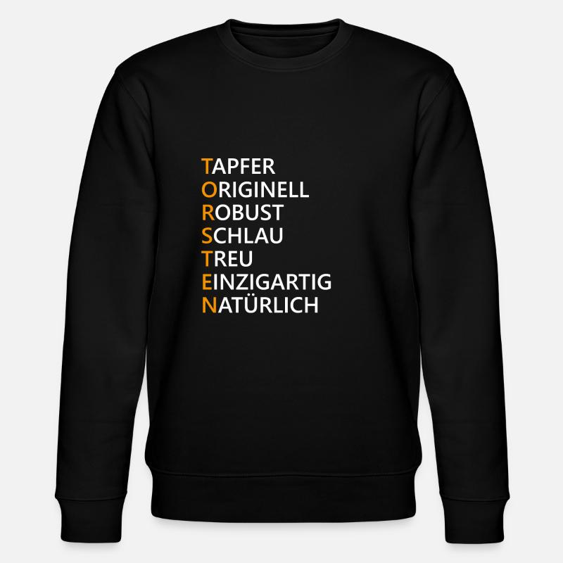 Torsten Name Geschenk - Stanley/Stella Unisex Bio-Sweatshirt CHANGER  - Schwarz