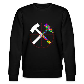 Ruhrpott Schlägel und Eisen Geo - Stanley/Stella Unisex Bio-Sweatshirt CHANGER  - Schwarz - Vorne - Nik (191cm) & Marisol (170cm)