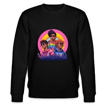 Pride Love - Stanley/Stella Unisex Bio-Sweatshirt CHANGER  - Schwarz - Vorne - Nik (191cm) & Marisol (170cm)