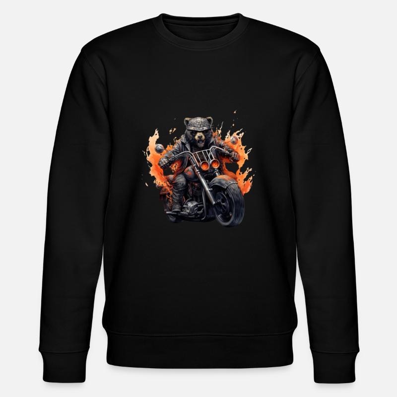 Biker Bär - Stanley/Stella Unisex Bio-Sweatshirt CHANGER  - Schwarz