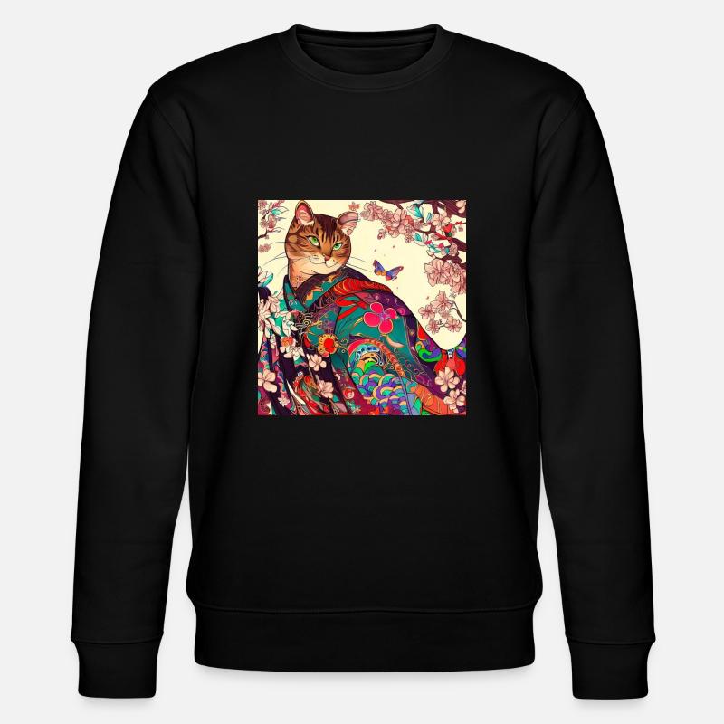 Katze Japanisch - Stanley/Stella Unisex Bio-Sweatshirt CHANGER  - Schwarz