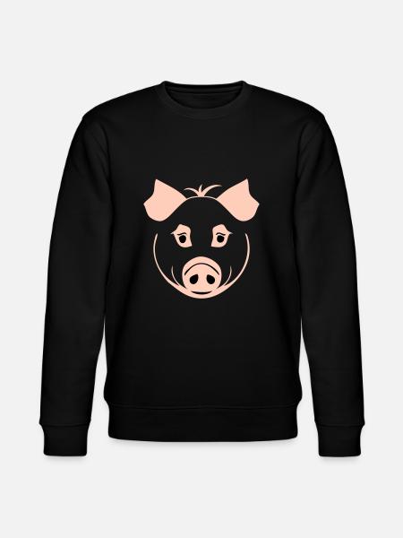 Pig in comic style - Stanley/Stella CHANGER Unisex Organic Sweatshirt - black