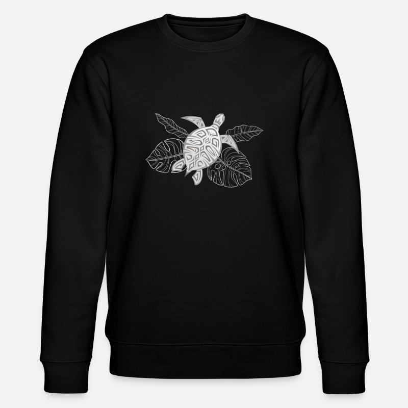 Turtle Grey Tropical Leaves - Stanley/Stella CHANGER Unisex Organic Sweatshirt - black